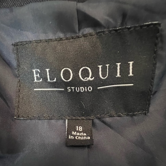 Eloquii Navy Double Breasted Blazer - Picture 5 of 8